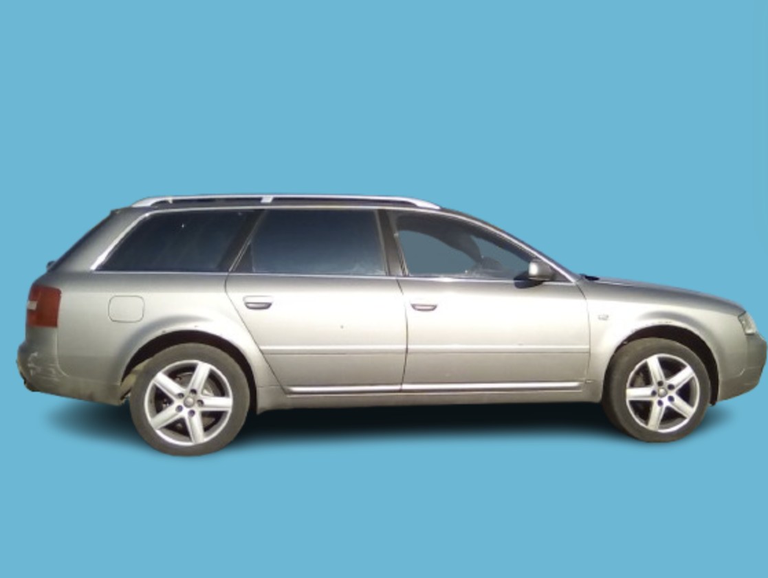 Audi A6 C5 — PO montażu lift kitu 30 mm (przód + tył) Audi A6 C5 po montażu aluminiowych podkładek 30 mm — efekt końcowy