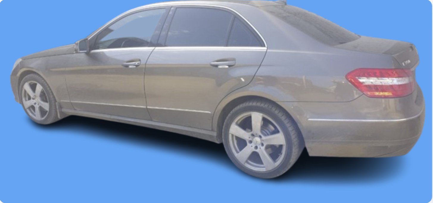 Mercedes W212 po montażu aluminiowych podkładek 30 mm (przód + tył)